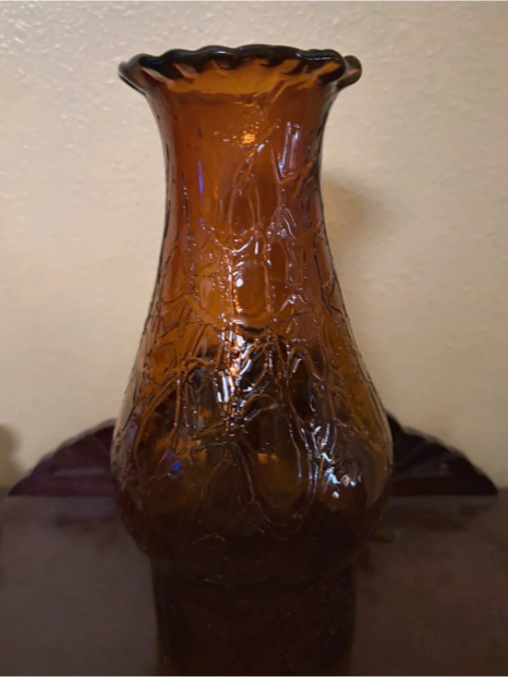 Amber Glass Oil Lamp Chimney - Home Accents
